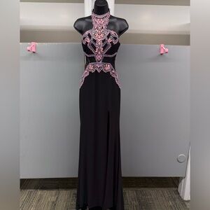 RACHEL ALLAN SZ-0 7188 BLACK PROM/FORMAL/PAGENT DRESS